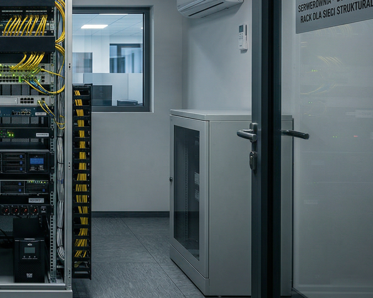 Szafa rack 19″ z okablowaniem strukturalnym kat.6 — sieć LAN ProfiElektryk